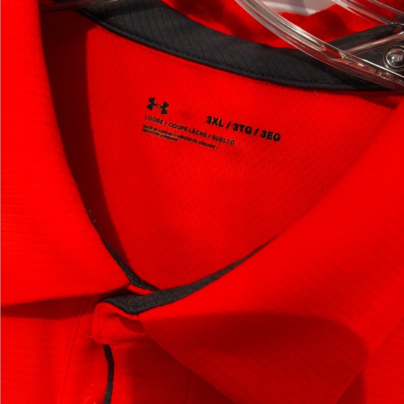 under armour polo ~ relaxed fit/ short sleeved ~ bright orange ~ 3x~ like new - Picture 2 of 2